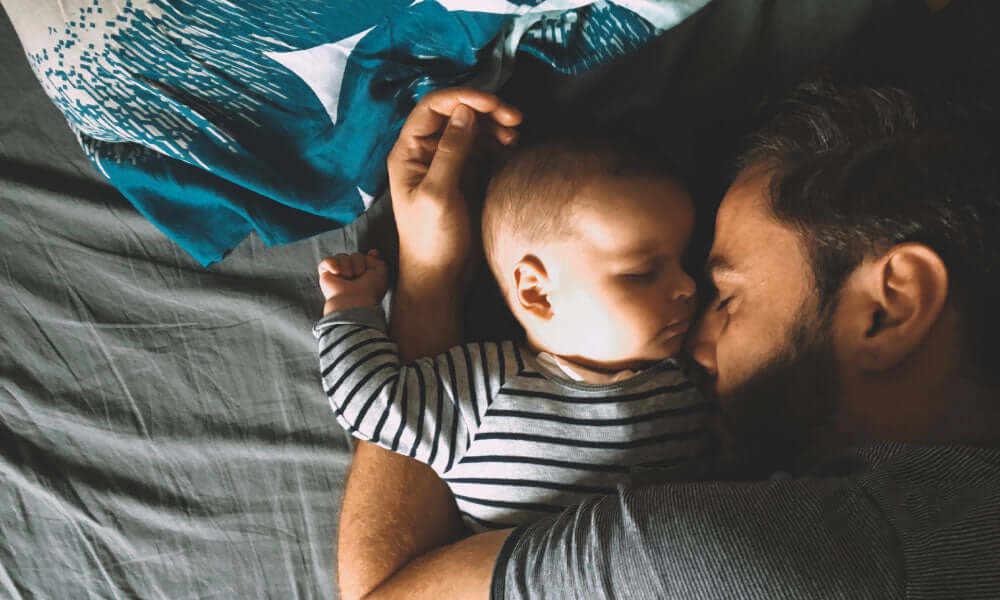 father and son sleeping