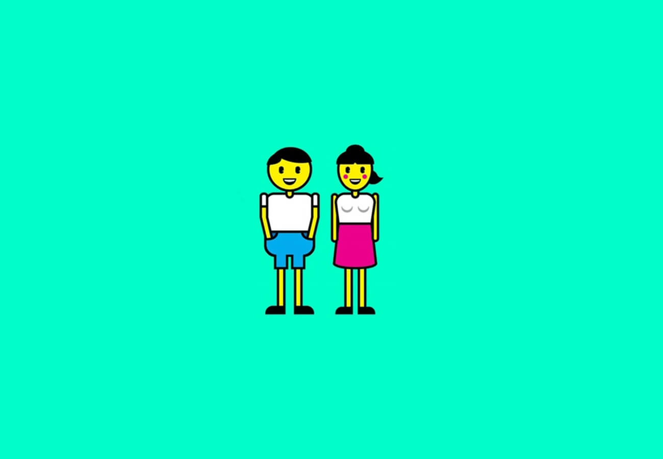 cartoon man and women